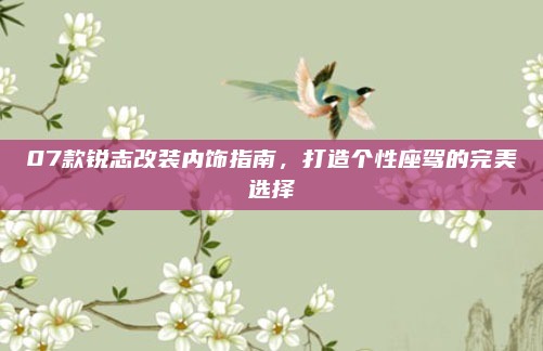 07款锐志改装内饰指南,打造个性座驾的完美选择