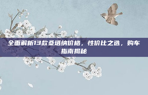 全面解析13款桑塔纳价格，性价比之选，购车指南揭秘