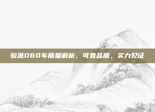 骏派D60车质量解析,可靠品质,实力见证