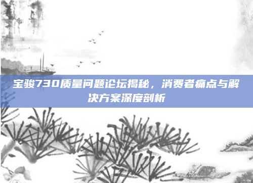 宝骏730质量问题论坛揭秘，消费者痛点与解决方案深度剖析
