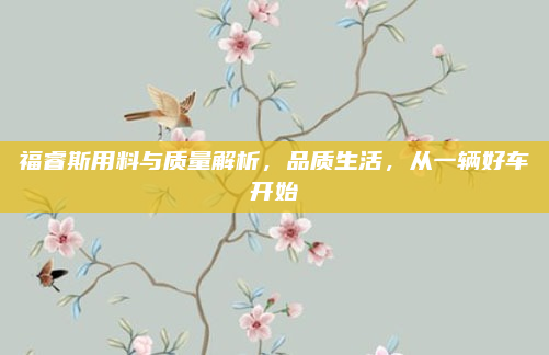 福睿斯用料与质量解析,品质生活,从一辆好车开始