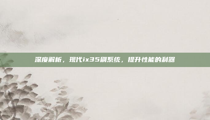 深度解析,现代ix35刷系统,提升性能的利器