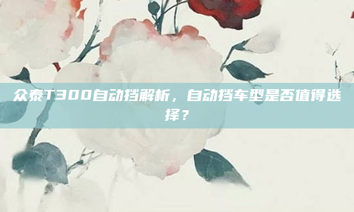 众泰T300自动挡解析,自动挡车型是否值得选择?
