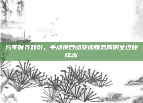 汽车保养知识，手动换自动变速箱总成的全过程详解