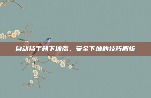 自动挡手刹下坡溜，安全下坡的技巧解析