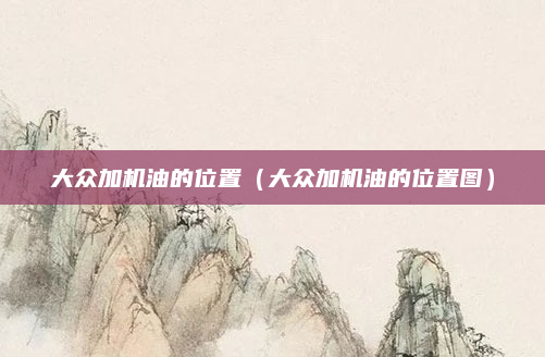 大众加机油的位置（大众加机油的位置图）