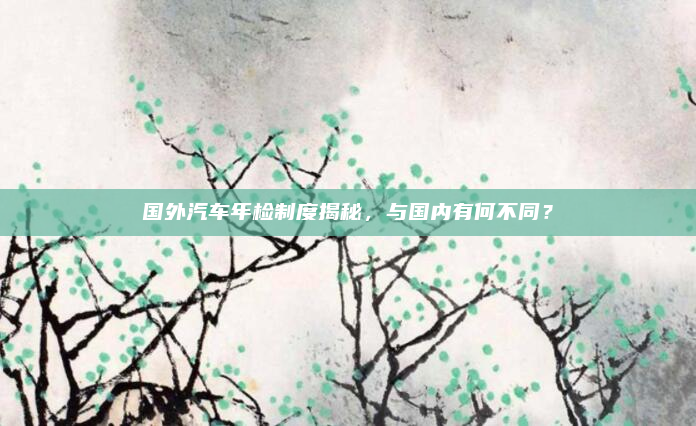 国外汽车年检制度揭秘,与国内有何不同?