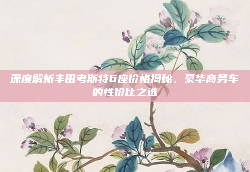 深度解析丰田考斯特6座价格揭秘，豪华商务车的性价比之选