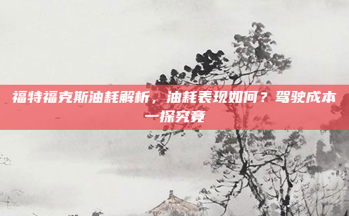 福特福克斯油耗解析，油耗表现如何？驾驶成本一探究竟