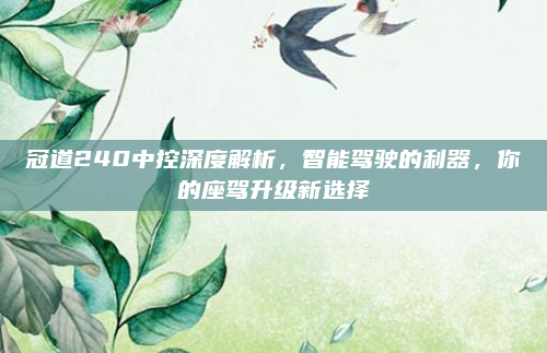 冠道240中控深度解析，智能驾驶的利器，你的座驾升级新选择