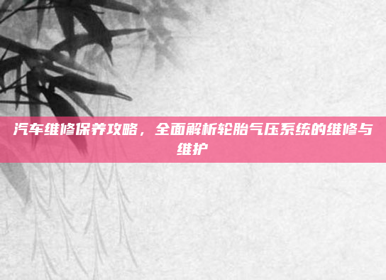 汽车维修保养攻略，全面解析轮胎气压系统的维修与维护