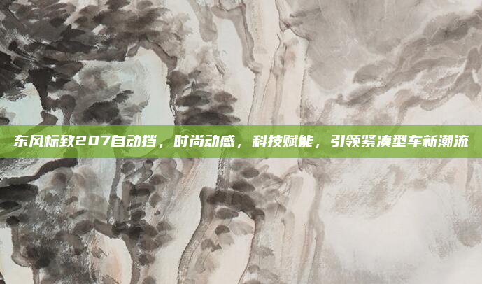 东风标致207自动挡，时尚动感，科技赋能，引领紧凑型车新潮流