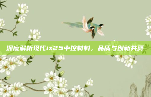 深度解析现代ix25中控材料,品质与创新共舞