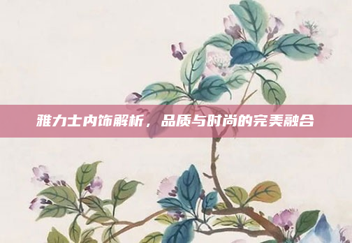 雅力士内饰解析，品质与时尚的完美融合