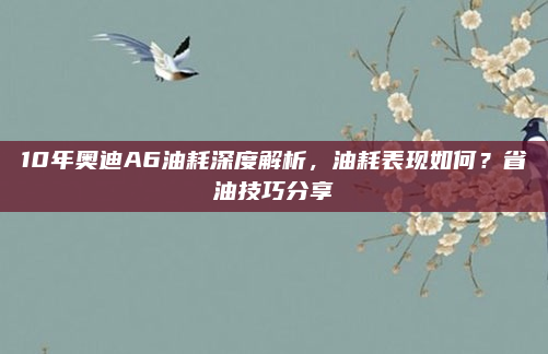 10年奥迪A6油耗深度解析，油耗表现如何？省油技巧分享