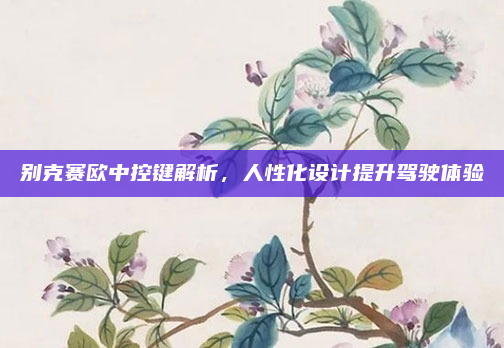 别克赛欧中控键解析,人性化设计提升驾驶体验