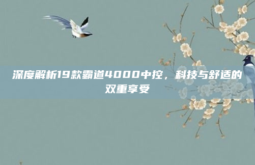 深度解析19款霸道4000中控,科技与舒适的双重享受