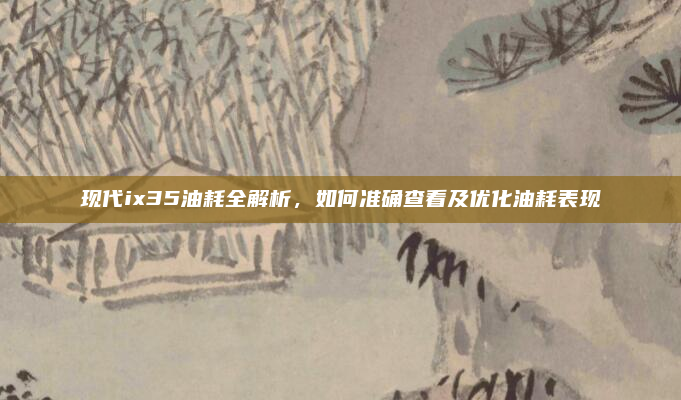 现代ix35油耗全解析,如何准确查看及优化油耗表现