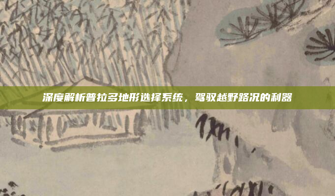 深度解析普拉多地形选择系统,驾驭越野路况的利器