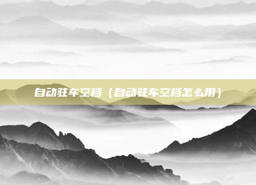 自动驻车空档(自动驻车空档怎么用)