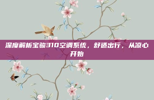 深度解析宝骏310空调系统，舒适出行，从凉心开始