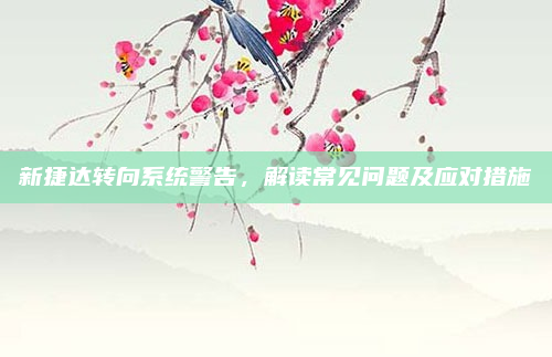 新捷达转向系统警告，解读常见问题及应对措施