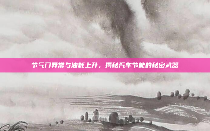 节气门异常与油耗上升,揭秘汽车节能的秘密武器