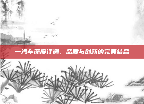 一汽车深度评测,品质与创新的完美结合