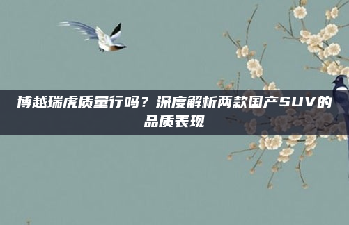 博越瑞虎质量行吗?深度解析两款国产SUV的品质表现