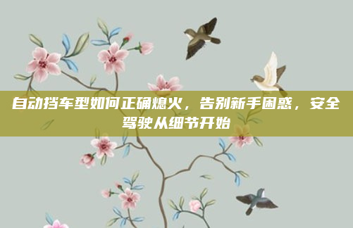 自动挡车型如何正确熄火,告别新手困惑,安全驾驶从细节开始
