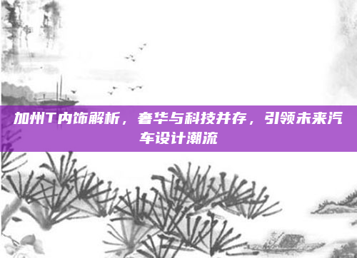 加州T内饰解析，奢华与科技并存，引领未来汽车设计潮流