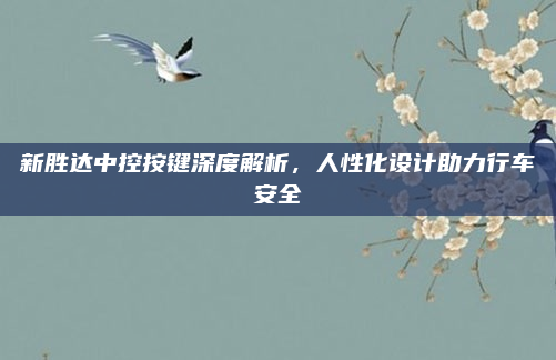 新胜达中控按键深度解析，人性化设计助力行车安全