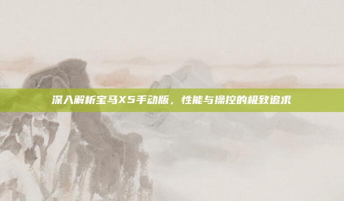 深入解析宝马X5手动版,性能与操控的极致追求