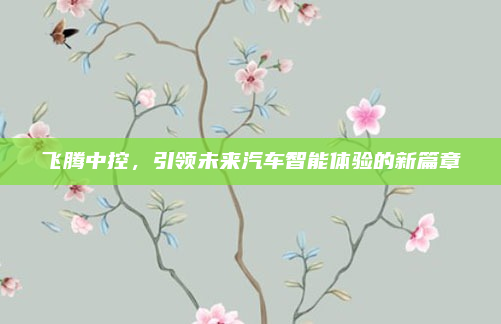 飞腾中控,引领未来汽车智能体验的新篇章