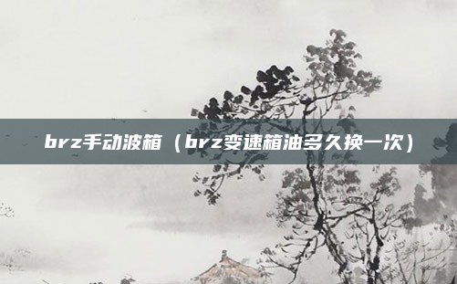 brz手动波箱（brz变速箱油多久换一次）