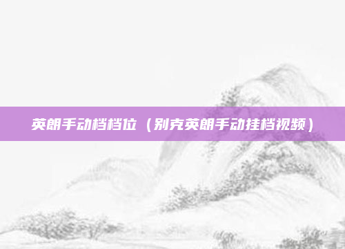 英朗手动档档位（别克英朗手动挂档视频）