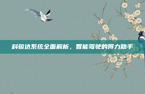 科骏达系统全面解析，智能驾驶的得力助手