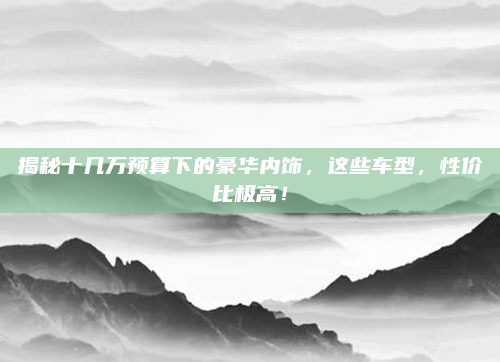 揭秘十几万预算下的豪华内饰，这些车型，性价比极高！