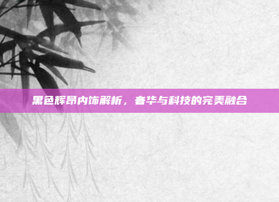 黑色辉昂内饰解析,奢华与科技的完美融合