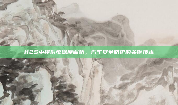 H2S中控系统深度解析,汽车安全防护的关键技术
