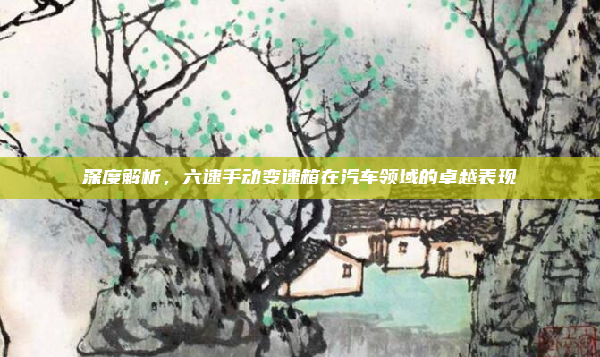 深度解析，六速手动变速箱在汽车领域的卓越表现