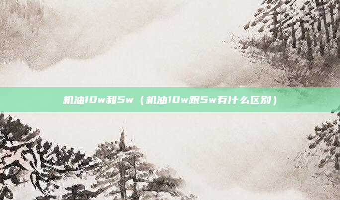 机油10w和5w(机油10w跟5w有什么区别)