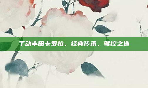 手动丰田卡罗拉，经典传承，驾控之选