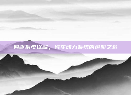 四驱系统详解，汽车动力系统的进阶之选