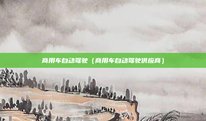 商用车自动驾驶（商用车自动驾驶供应商）