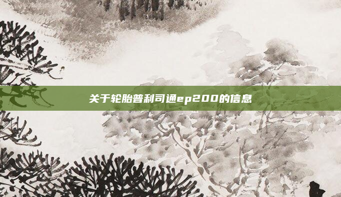 关于轮胎普利司通ep200的信息