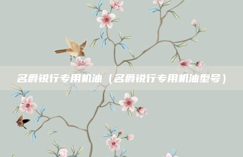 名爵锐行专用机油(名爵锐行专用机油型号)