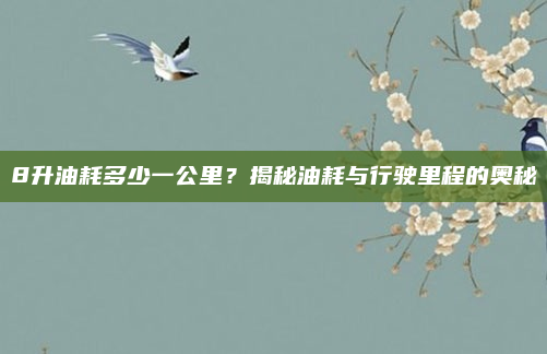 8升油耗多少一公里？揭秘油耗与行驶里程的奥秘