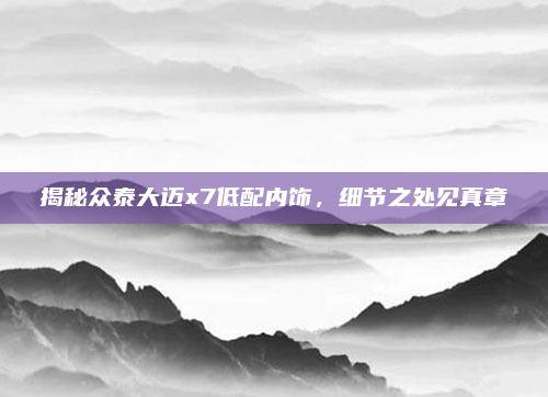 揭秘众泰大迈x7低配内饰，细节之处见真章