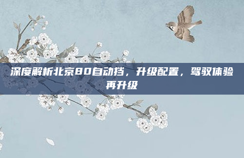 深度解析北京80自动挡,升级配置,驾驭体验再升级
